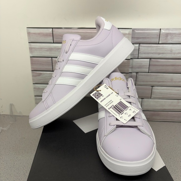 New Adidas Vl Court 2.0 Cloudfoam comfort Purple /White size 8 Women’s - Picture 3 of 9
